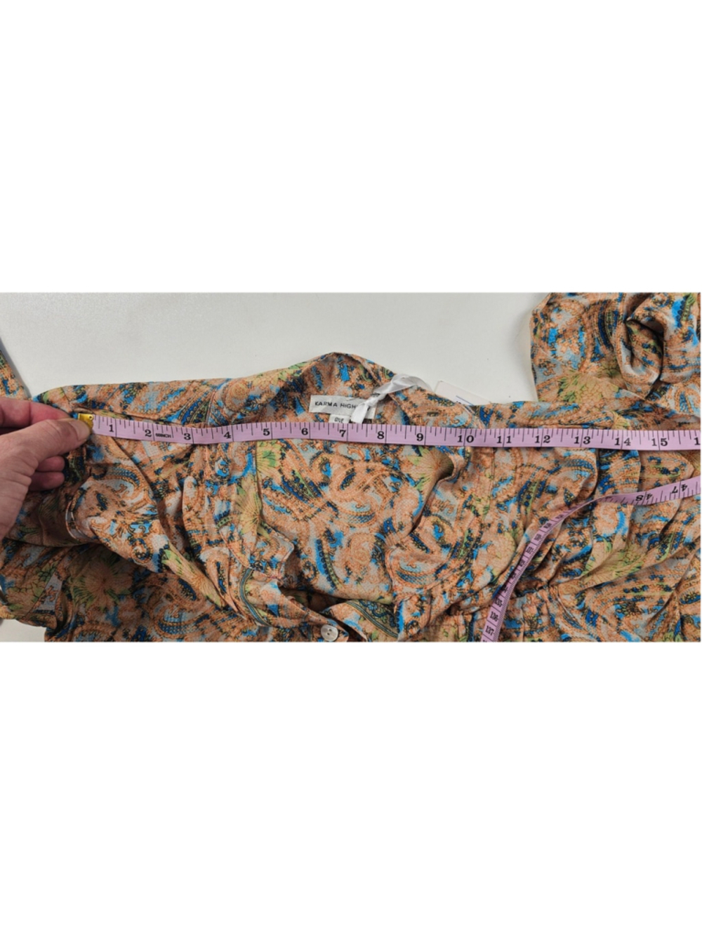 NWT Karma Highway Multicolor Paisley Boho button up Maxi Dress OS milk maid - Picture 8 of 9
